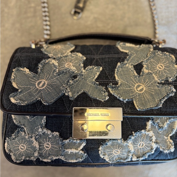 Michael Kors Sloan Chain Denim Shoulder Bag - Picture 5 of 14
